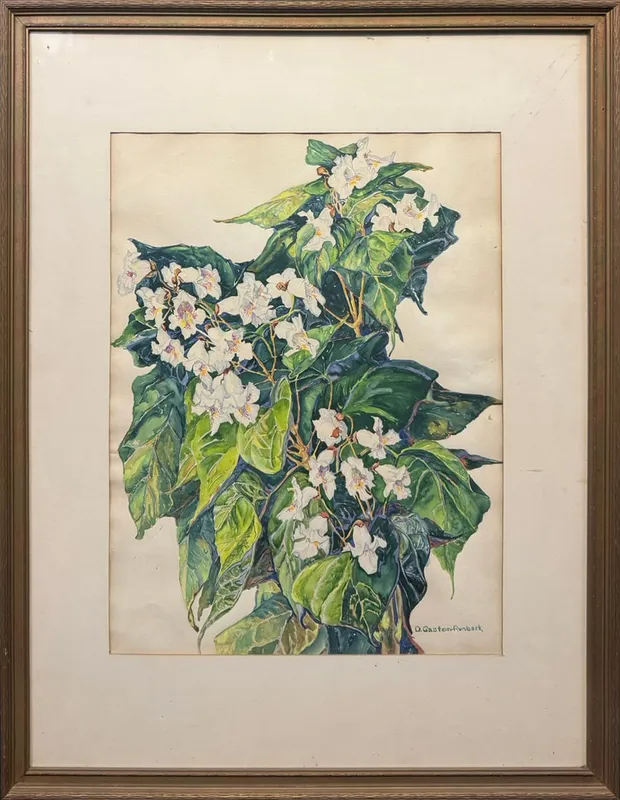 Runbeck, Dolores Gaston (1989-1994) untitled Snapdragons, watercolor from auction in Lindsborg, Kansas — image 28