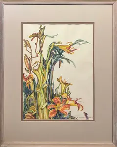 Runbeck, Dolores Gaston (1898-1994) untitled Day Lilies, watercolor