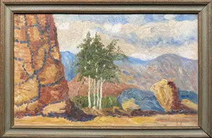 Swensson, Hannah (1866-1945) untitled mountain landscape, 1925 oil on board