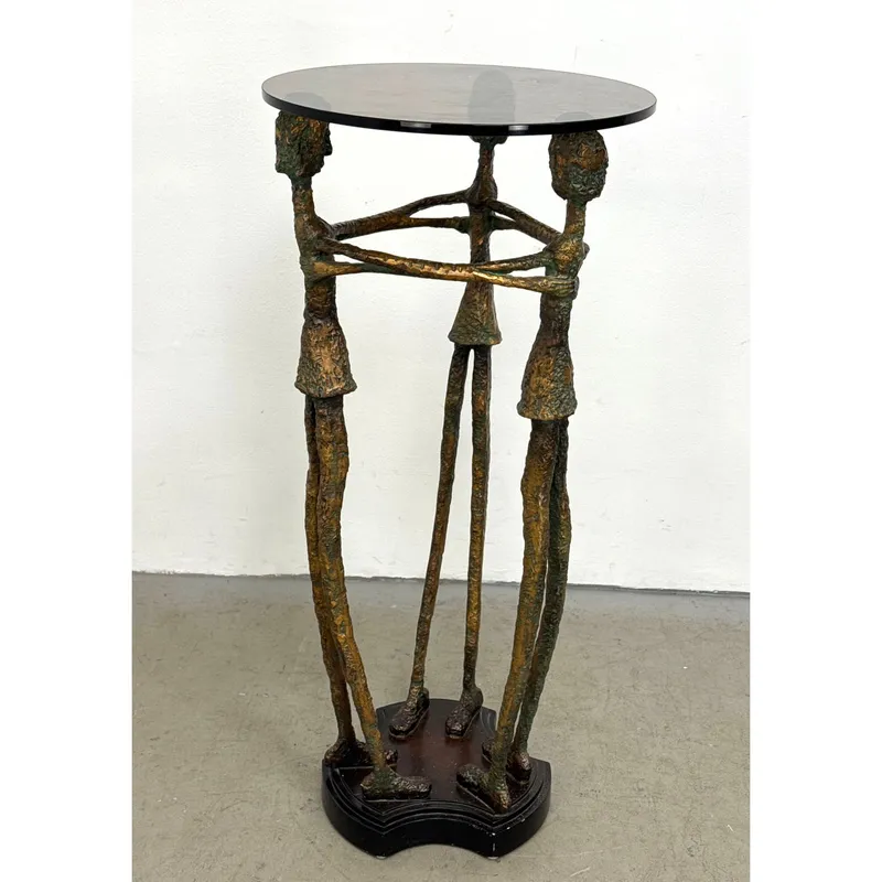 Contemporary Modern Pedestal Fern Table. Composite and glass. from auction in Upper Chichester, Pennsylvania — image 19