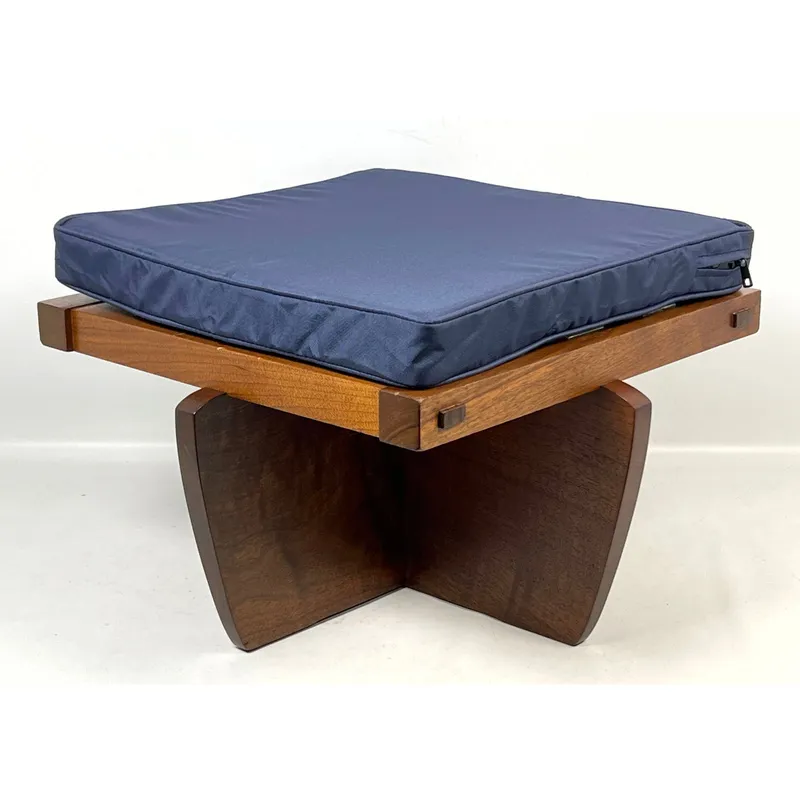 Mira Nakashima Woodworker Walnut Greenrock Ottoman with Woven Webbing Signed Nakashima October 1992 from auction in Upper Chichester, Pennsylvania — image 22