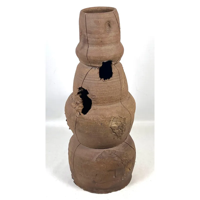PETER VOULKOS Stack Unglazed Pottery Vase Sculpture. Faint signature. from auction in Upper Chichester, Pennsylvania — image 23