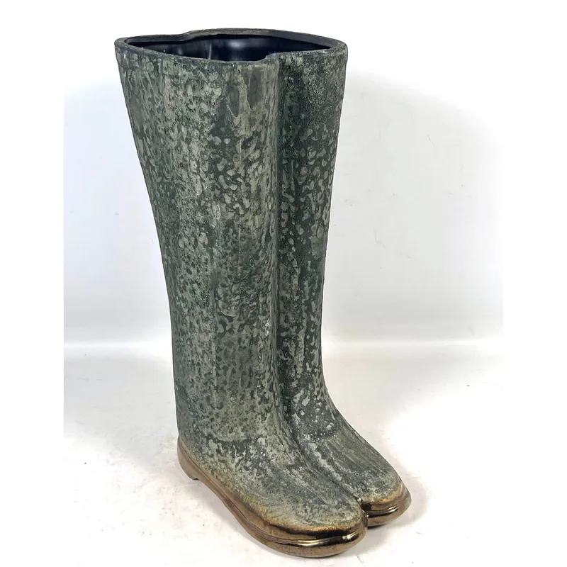 Large ceramic floor vase umbrella stand sculpture formed as a pair of joined rain boots. from auction in Upper Chichester, Pennsylvania — image 40