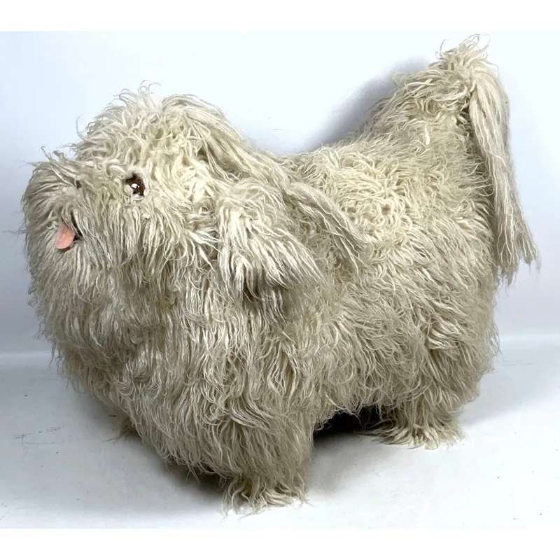 Edna Cataldo Hand Crafted Shaggy Dog Ottoman Sculpture Folk Art Dated 1983 from auction in Upper Chichester, Pennsylvania — image 46