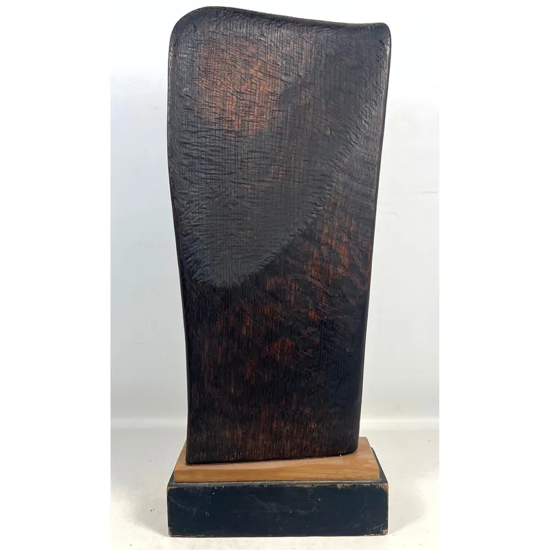 Artisan Abstract Hand Carved Wood Sculpture on Two Tiered Plinth. Unsigned. from auction in Upper Chichester, Pennsylvania — image 17