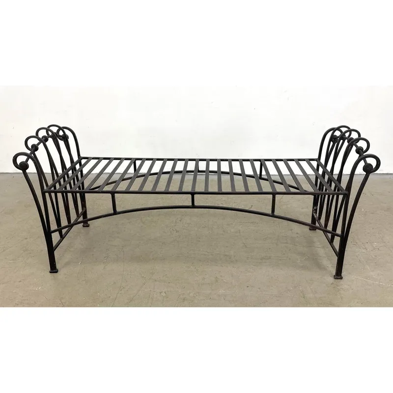 Decorative Iron Bench with Rolled Ends. Loose cushion. from auction in Upper Chichester, Pennsylvania — image 38