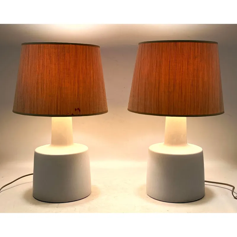Pair Mid Century Gordon and Jane Martz Marshall Studios Glazed Ceramic Lamps, Original Shades from auction in Upper Chichester, Pennsylvania — image 41