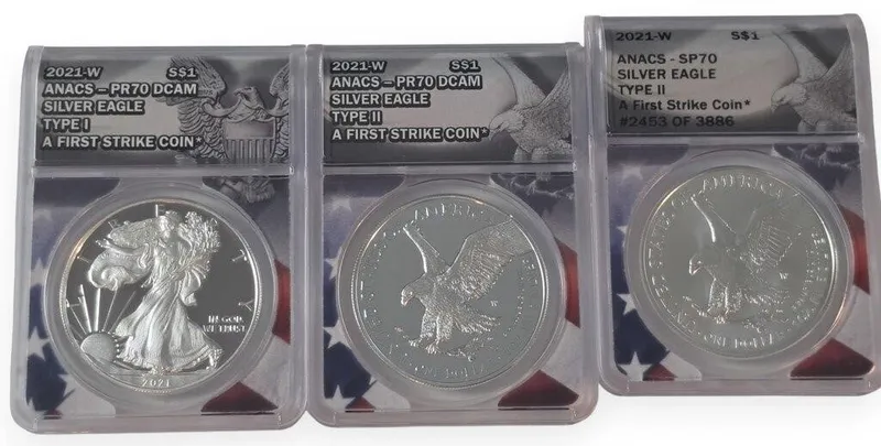 (3) 2021-W US Silver American Eagle Coins, Proofs from auction in Carmel, Indiana — image 3