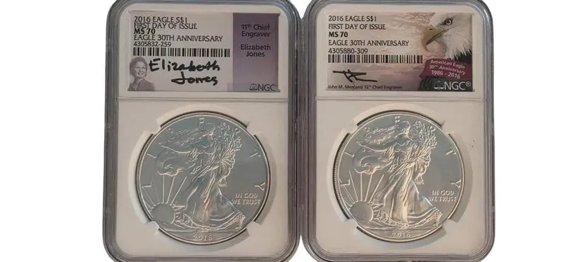 (2) US American Silver Eagle Coins, 2016, Signed from auction in Carmel, Indiana — image 18
