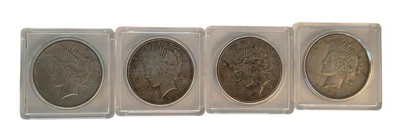 (4) Silver US Peace Dollars, 1920s from auction in Carmel, Indiana — image 38