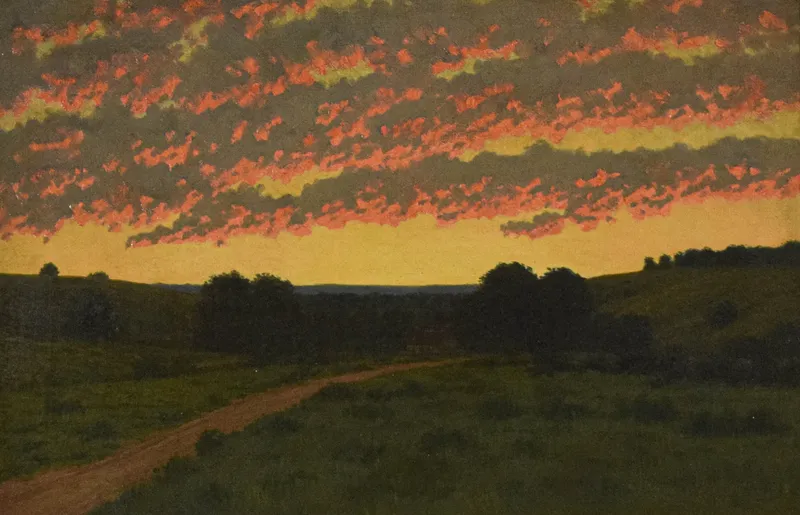 William Anderson Coffin Oil on Canvas Twilight Landscape from auction in Lincoln Park, New Jersey — image 4