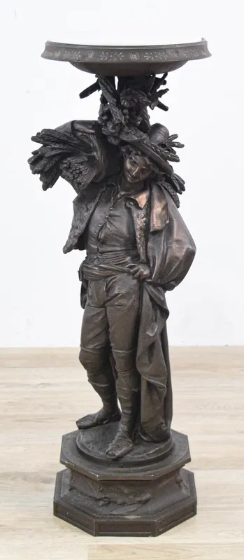 Albert-Ernest Carrier-Belleuse Bronze Tazza Sculpture After Harvest from auction in Lincoln Park, New Jersey — image 11