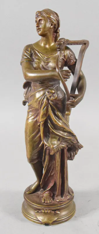 Adrien Etienne Gaudez Bronze Sculpture Sainte Cecile from auction in Lincoln Park, New Jersey — image 13
