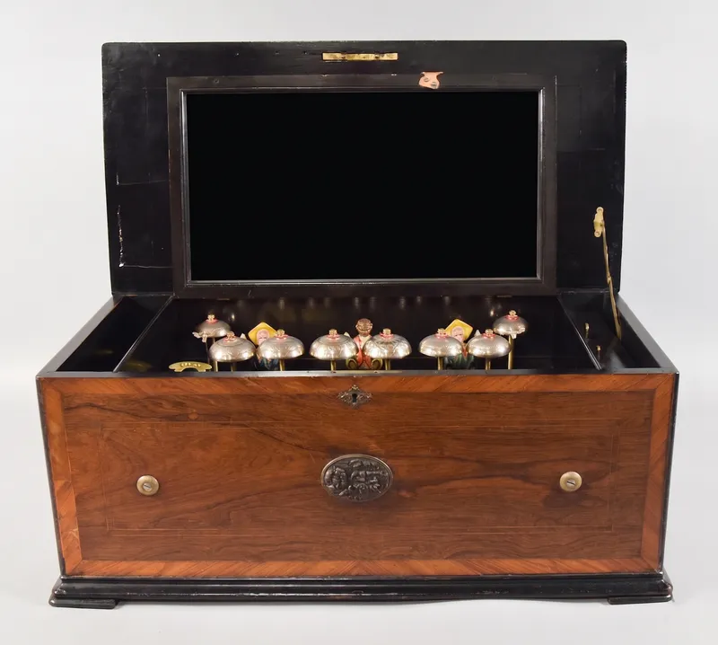 Antique Cylinder Music Box with Three-Figure Automaton from auction in Lincoln Park, New Jersey — image 18