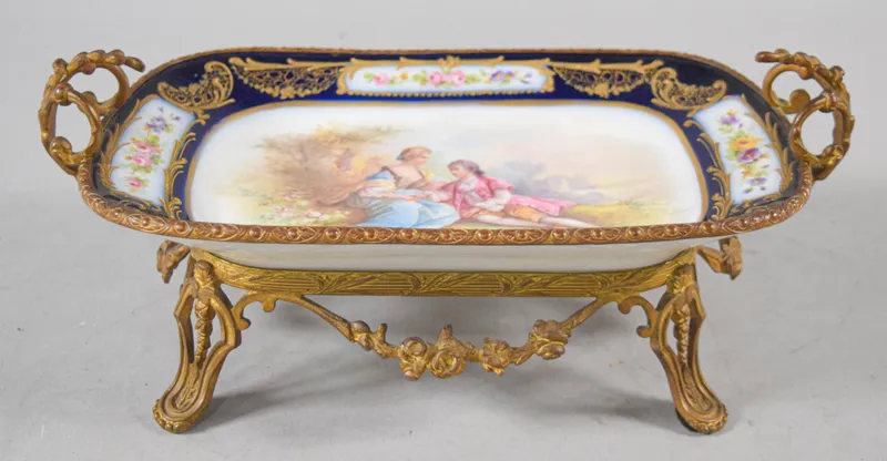 Sevres Style Gilt Bronze Mounted Porcelain Dish from auction in Lincoln Park, New Jersey — image 25