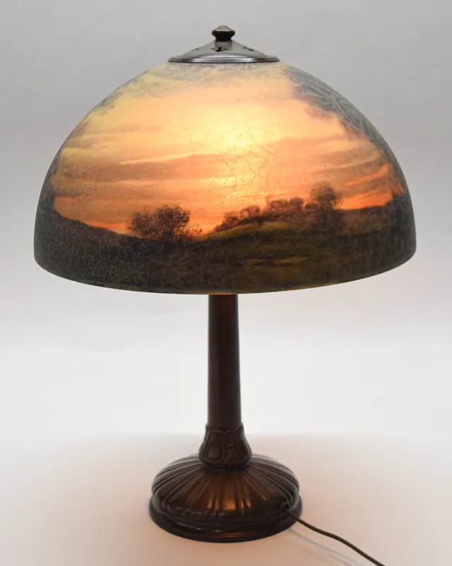 Handel Reverse Painted Landscape Table Lamp from auction in Lincoln Park, New Jersey — image 33