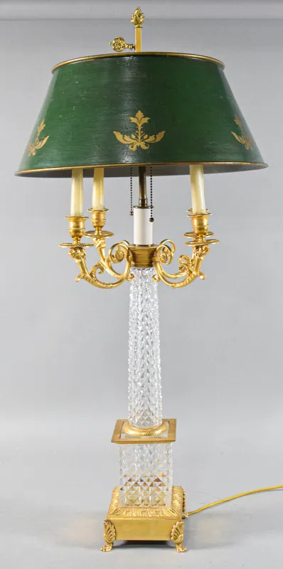 Neoclassical Style Cut Glass Bouillotte Table Lamp from auction in Lincoln Park, New Jersey — image 21