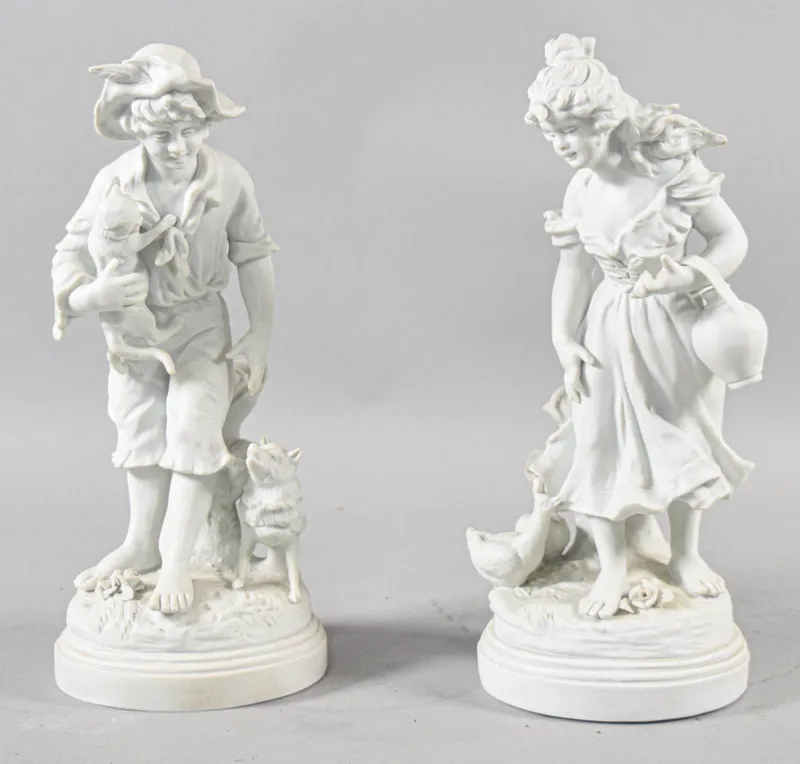 Pair of French Bisque Porcelain Figurines After F. Kessler from auction in Lincoln Park, New Jersey — image 29
