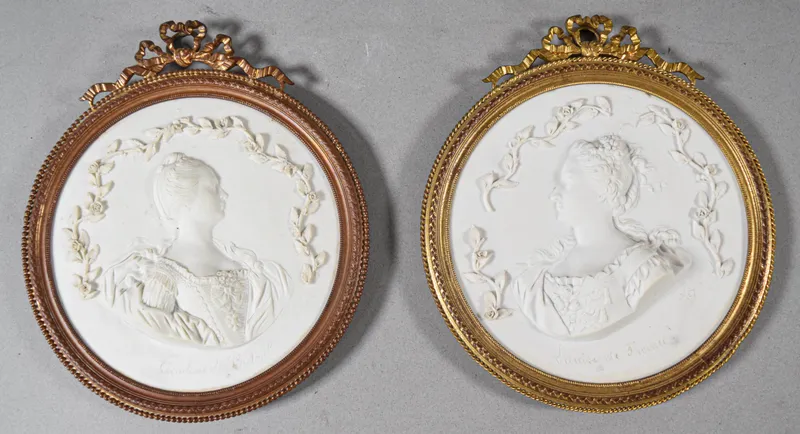 Pair of 19th Century Biscuit Porcelain Portrait Relief Plaques from auction in Lincoln Park, New Jersey — image 30