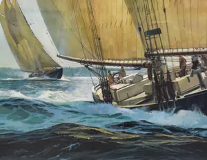 Thomas Hoyne Offset Lithograph Race of the Elsies