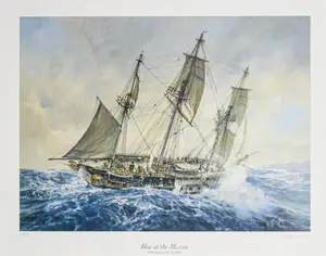 Geoff Hunt Offset Lithograph Blue at the Mizzen