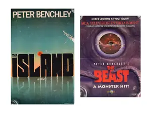 2 Peter Benchley Paper Ephemera Items Including Island Poster and Beast Ad