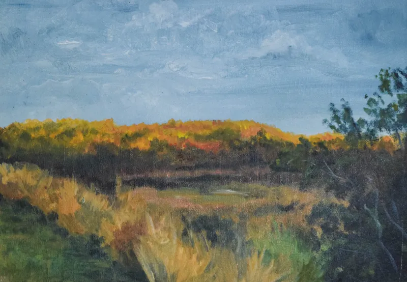 Nathaniel Benchley Oil on Canvas Autumn Landscape from auction in Lincoln Park, New Jersey — image 3