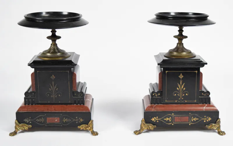 Pair of Neo-Grec Style Marble and Gilt Metal Tazze from auction in Lincoln Park, New Jersey — image 33