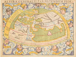 Sebastian Münster Hand-Colored Woodcut Map Altera Generalis
