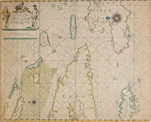 John Seller Hand-Colored Engraving The Windward Passage