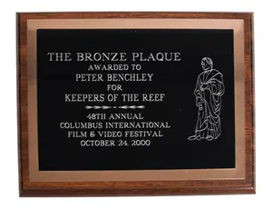 Peter Benchley Keepers of the Reef Award Plaque