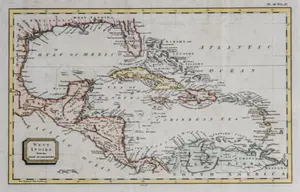 Best Authorities Hand-Colored Engraving West Indies Map