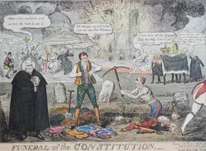 Robert Cruickshank Etching Funeral of the Constitution
