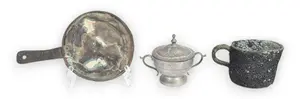 3 Copper and Pewter Ocean Salvage Metalware Artifacts