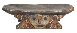 Papua New Guinea Carved Polychrome Headrest