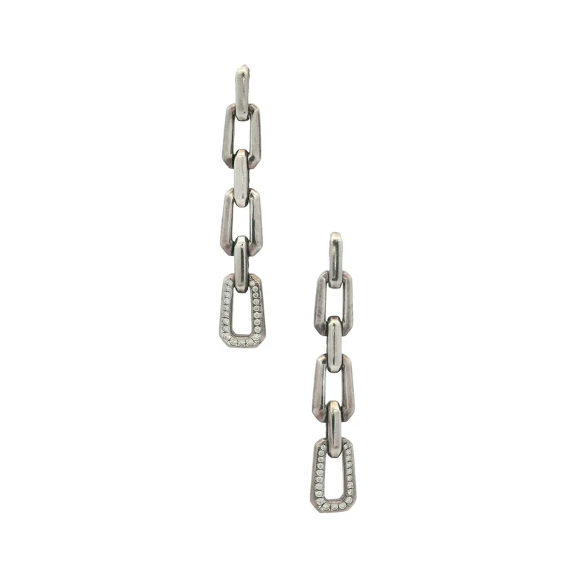 David Yurman Novella Chain Link Drop Earrings with 0.35 CTW in Diamonds from auction in Aventura, Florida — image 44