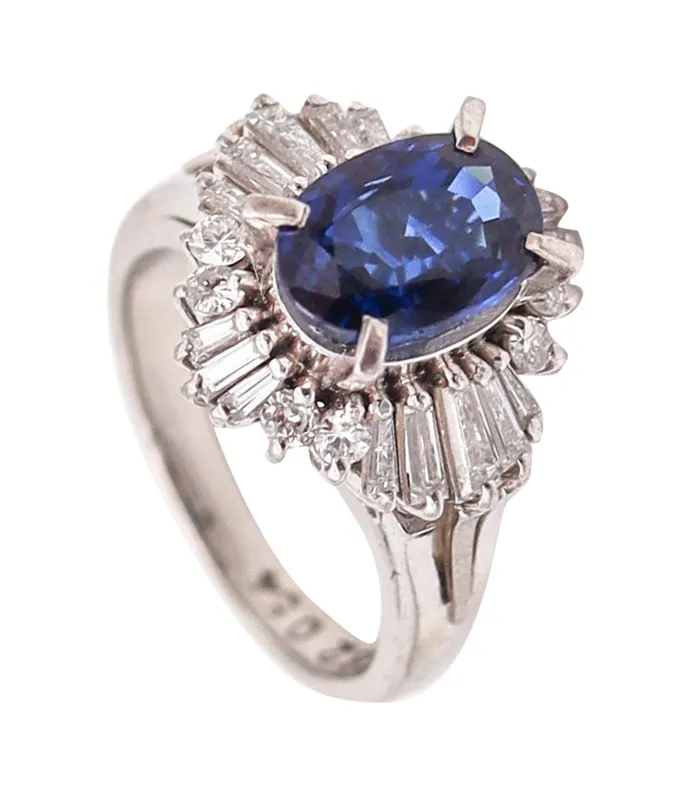 BALLERINA Classic Ring In Platinum With 2.38 Ctw In Sapphires And Diamonds from auction in Aventura, Florida — image 47