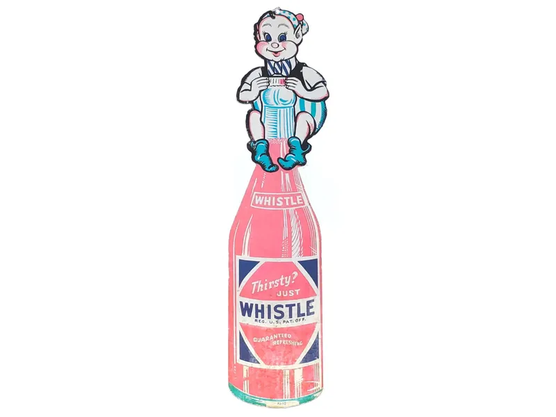 Whistle Soda "Thirsty Just Whistle" DS Advertising Sign from auction in Myakka City, Florida — image 7