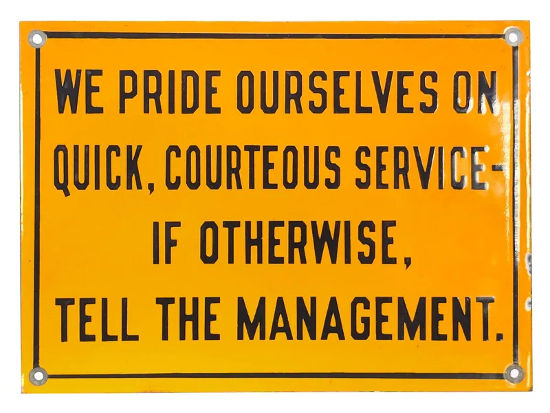 Courteous Service Porcelain Sign from auction in Myakka City, Florida — image 26
