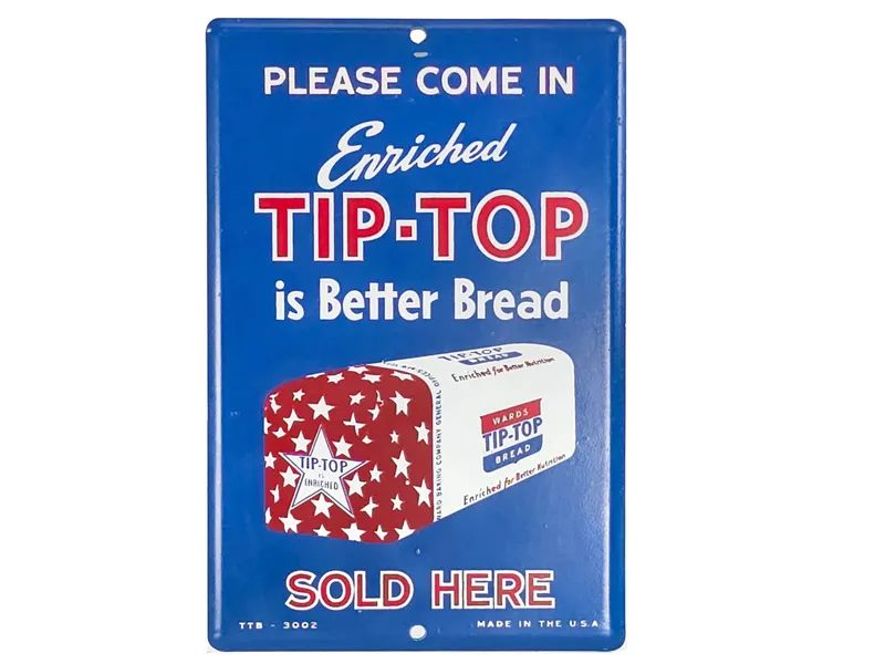 Tip-Top Bread Porcelain Advertising Sign from auction in Myakka City, Florida — image 28