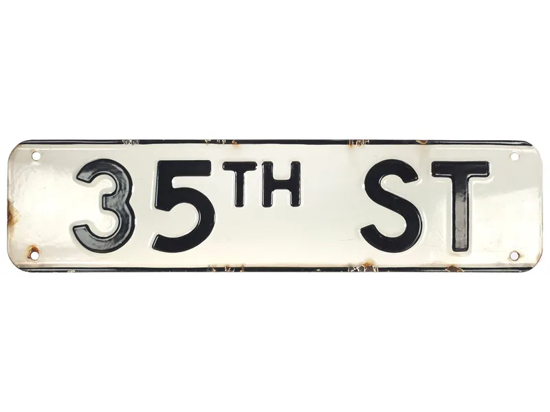 Porcelain 35th Street Sign from auction in Myakka City, Florida — image 22
