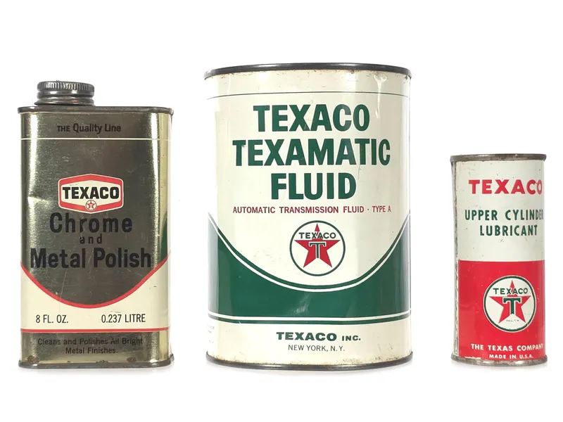 (3) Texaco Chrome Polish, Texamatic & Cylinder Oil Cans from auction in Myakka City, Florida — image 41