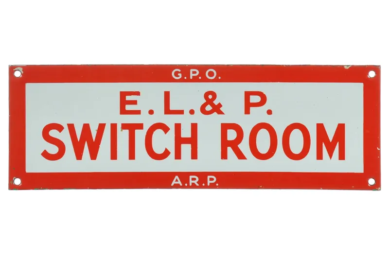 General Post Office WWII SSP Switch Room Door Sign from auction in Myakka City, Florida — image 44