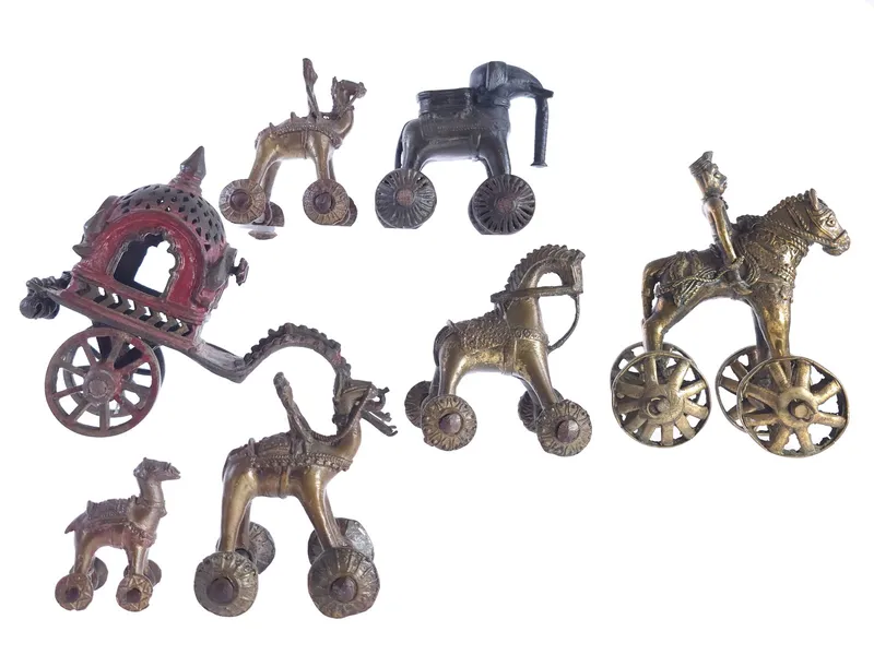 (6) Brass/Steel India Style Figures Assorted from auction in Myakka City, Florida — image 46