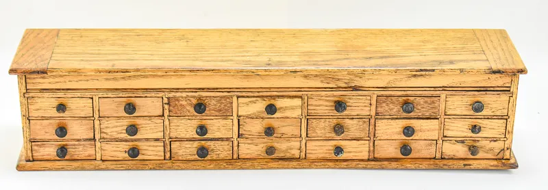 GENERAL STORE TABLE-TOP WATCHMAKER'S OAK JEWELER'S CABINET from auction in Aurora, Oregon — image 39