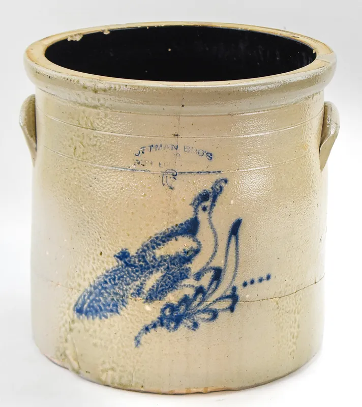 OTTMAN BROTHERS SIX-GALLON STONEWARE CROCK from auction in Aurora, Oregon — image 46