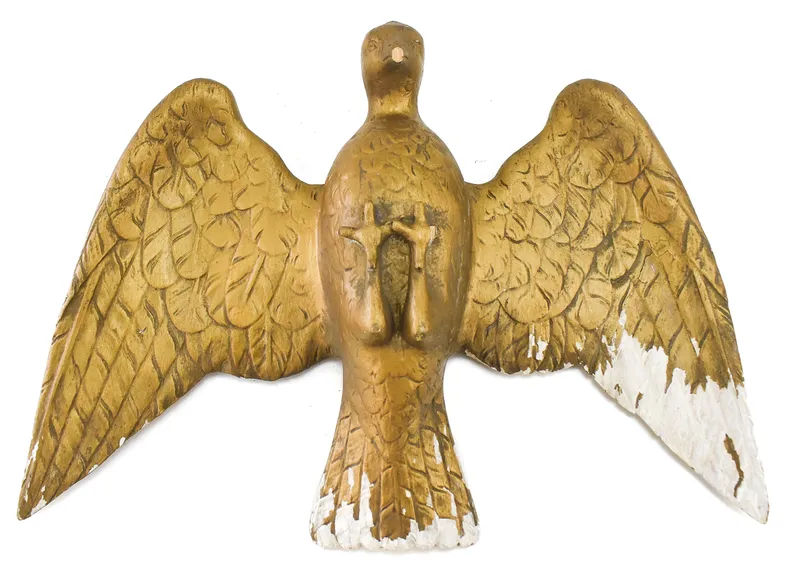 CARVED GILTWOOD EAGLE HANGING SCULPTURE from auction in Aurora, Oregon — image 7