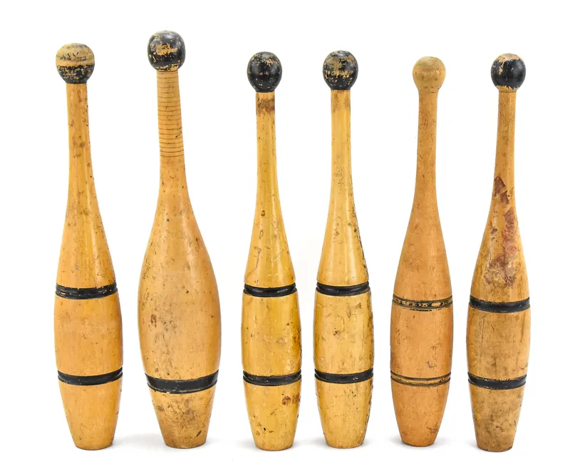 SET OF SIX WOODEN INDIAN CLUBS  from auction in Aurora, Oregon — image 11