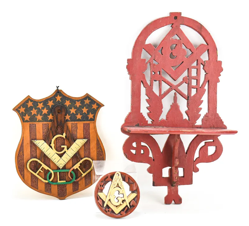 MASONIC WOOD CARVING WALL HANGERS from auction in Aurora, Oregon — image 15