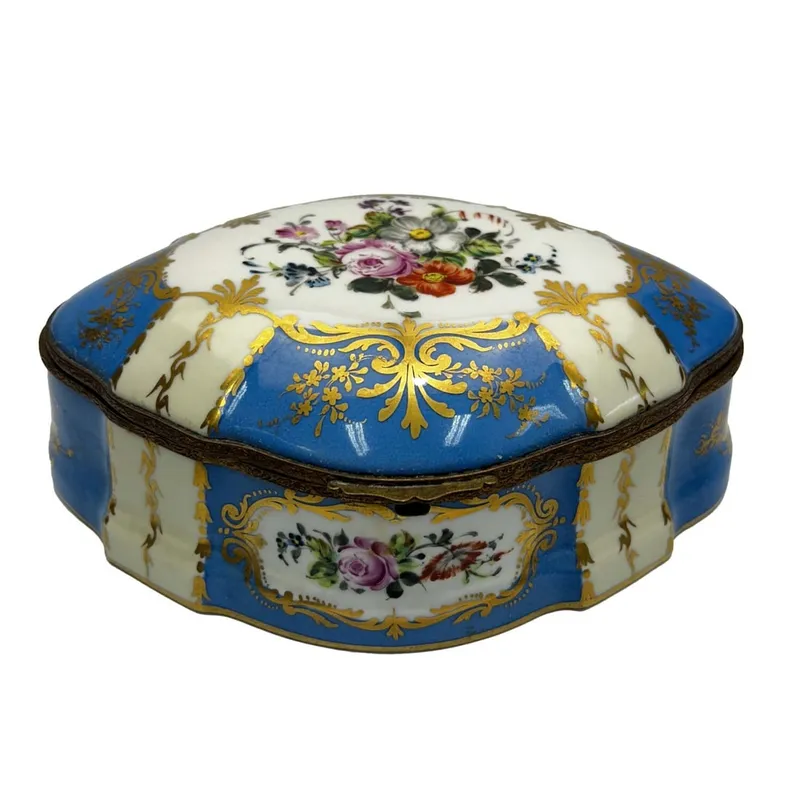 Vintage Sevres Style Hand Painted Porcelain Box from auction in East Meadow, New York — image 2
